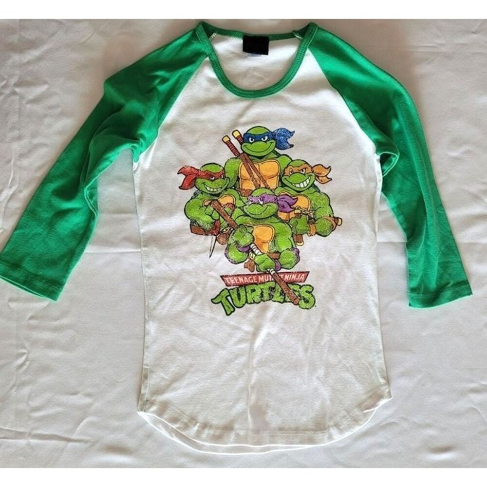 TMNT Retro Raglan 3/4 Sleeve Baseball Tee Boys M